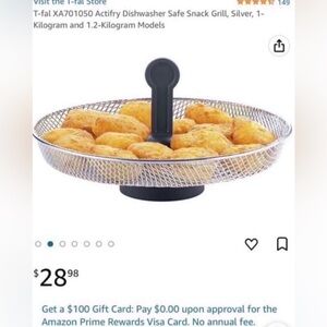 T-fal XA701050 Actifry Dishwasher Safe Snack Grill, Silver